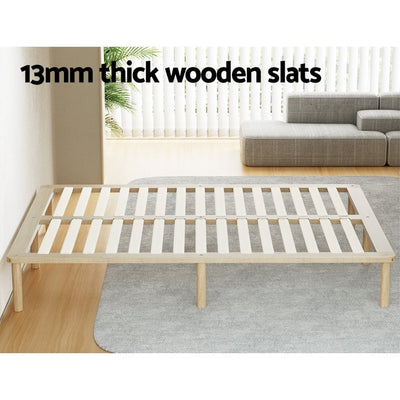 Artiss Bed Frame Double Size Wooden Base Mattress Platform Timber Pine AMBA