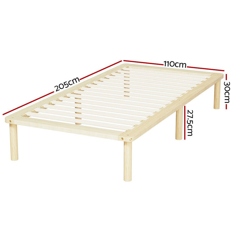 Artiss Bed Frame King Single Size Wooden Base Mattress Platform Timber Pine AMBA