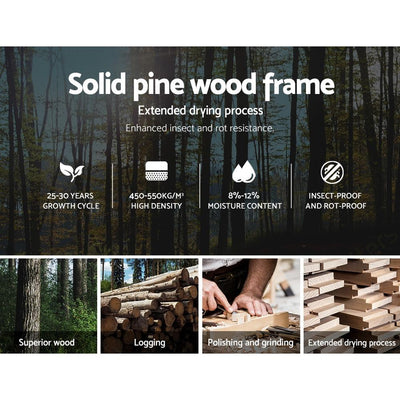 Artiss Queen Wooden Bed Base Frame Size JADE Timber Foundation Mattress Platform - Payday Deals