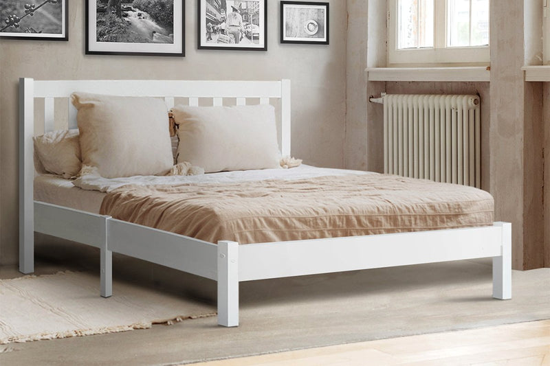 Artiss Double Full Size Wooden Bed Frame SOFIE Pine Timber Mattress Base Bedroom - Payday Deals