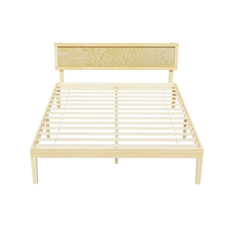 Artiss Bed Frame Double Size Wooden Base Mattress Platform Timber Pine YUMI