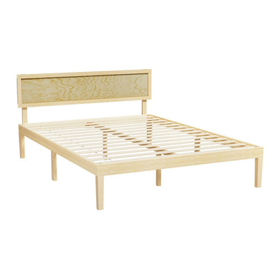 Artiss Bed Frame Queen Size Wooden Base Mattress Platform Timber Pine YUMI