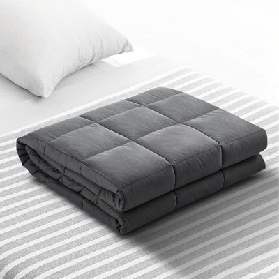 Weighted Blanket Kids 2.3KG Heavy Gravity Blankets Microfibre Cover Comfort Calming Deep Relax Better Sleep Grey - Payday Deals