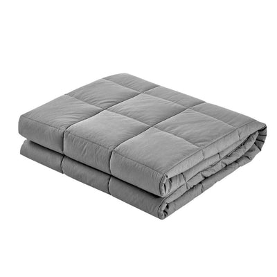 Giselle Bedding 7KG Microfibre Weighted Gravity Blanket Relaxing Calming Adult Light Grey - Payday Deals