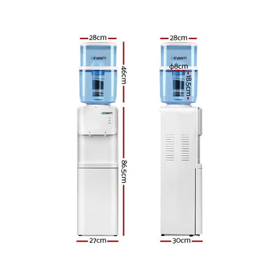 Devanti 22L Water Cooler Dispenser Top Loading Hot Cold Taps Filter Purifier Bottle - Payday Deals