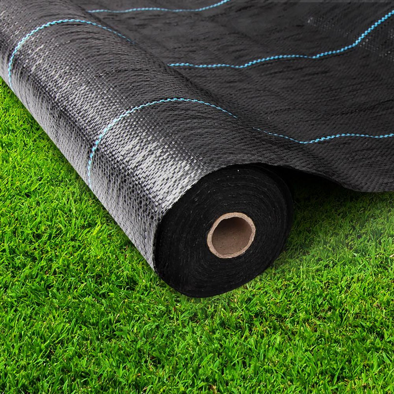 Instahut 0.915m x 50m Weedmat Weed Control Mat Woven Fabric Gardening Plant - Payday Deals