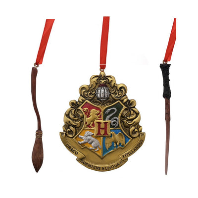 Christmas Harry Potter Hogwarts Tree Decoration Ornaments Set of 3