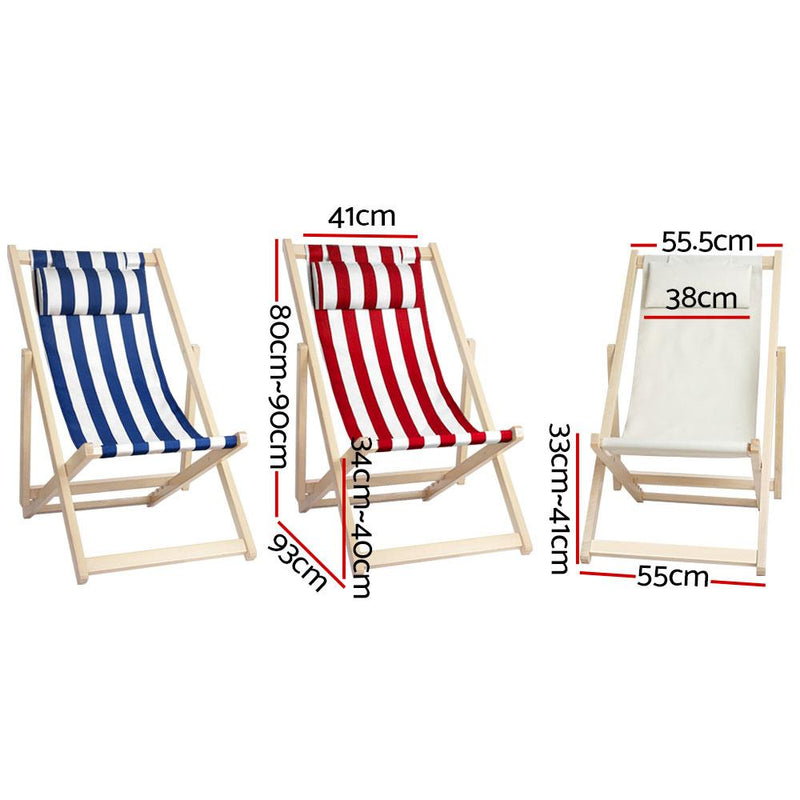 Gardeon Outdoor Furniture Sun Lounge Wooden Beach Chairs Deck Chair Folding Patio - Payday Deals
