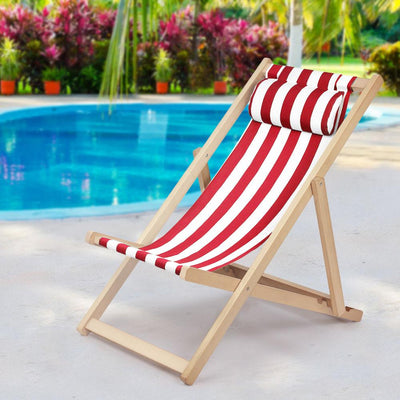 Gardeon Outdoor Furniture Sun Lounge Wooden Beach Chairs Deck Chair Folding Patio - Payday Deals