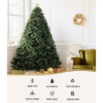 Jingle Jollys Christmas Tree 2.4M Xmas Trees Decorations Green 1500 Tips - Payday Deals