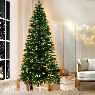 Jingle Jollys Christmas Tree 2.1M LED Xmas trees Optic Fibre Warm White - Payday Deals