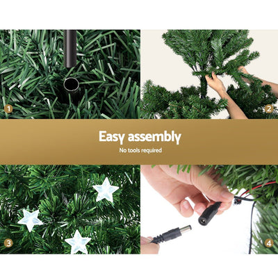 Jingle Jollys Christmas Tree 2.4M LED Xmas trees with Lights Multi Colour - Payday Deals