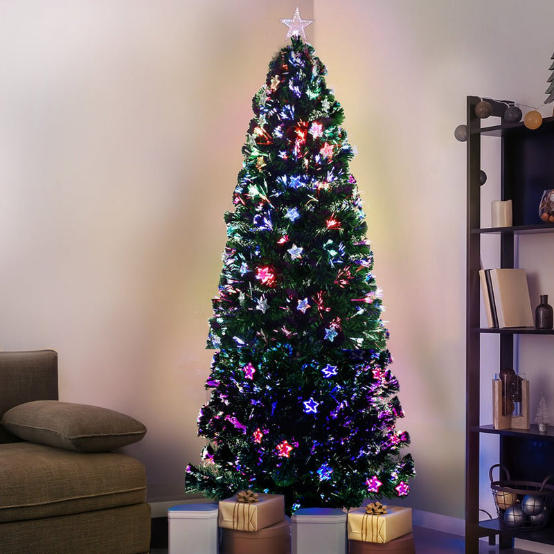 Jingle Jollys Christmas Tree 2.4M LED Xmas trees with Lights Multi Colour - Payday Deals