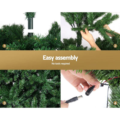 Jingle Jollys Christmas Tree 2.1M Green With 1134 LED Lights Multi Colour - Payday Deals