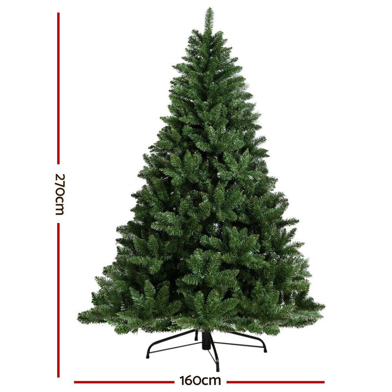 Jingle Jollys Christmas Tree 2.7M Xmas Trees Green Decorations 1600 Tips - Payday Deals