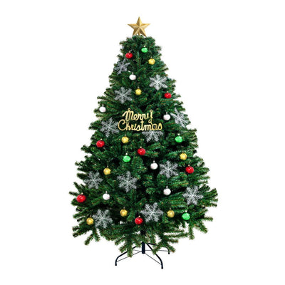 Christmas Tree Kit Xmas Decorations Colorful Plastic Ball Baubles with LED Light 2.4M Type2 - Payday Deals