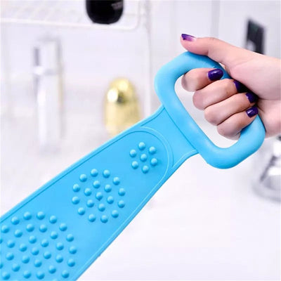 A+Living Bath Towel Silicone Exfoliating Back Scrub Strap Body Shower Brush Wash Purple Payday Deals