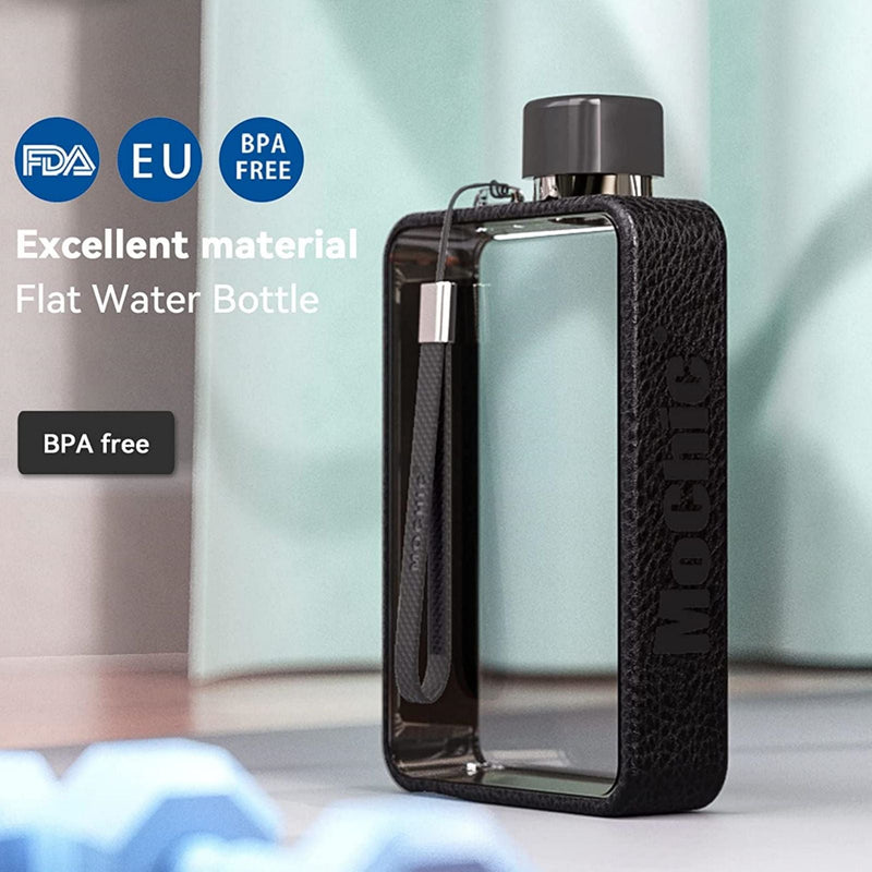 A5 Flat Water Bottle Portable Travel Mug BPA Free Water Bottle (Grey) Payday Deals