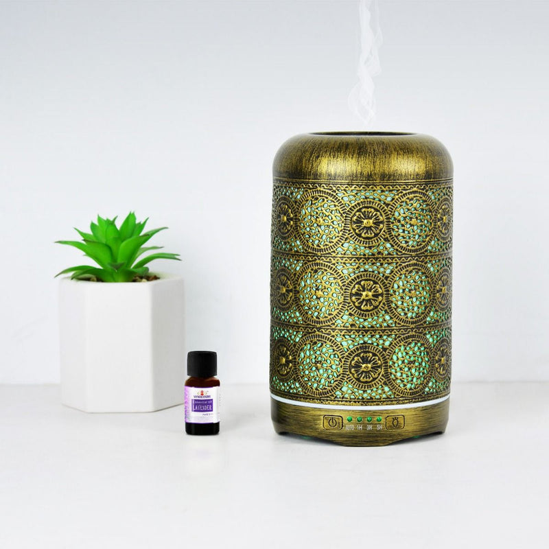 activiva 260ml Metal Essential Oil and Aroma Diffuser-Vintage Gold Payday Deals