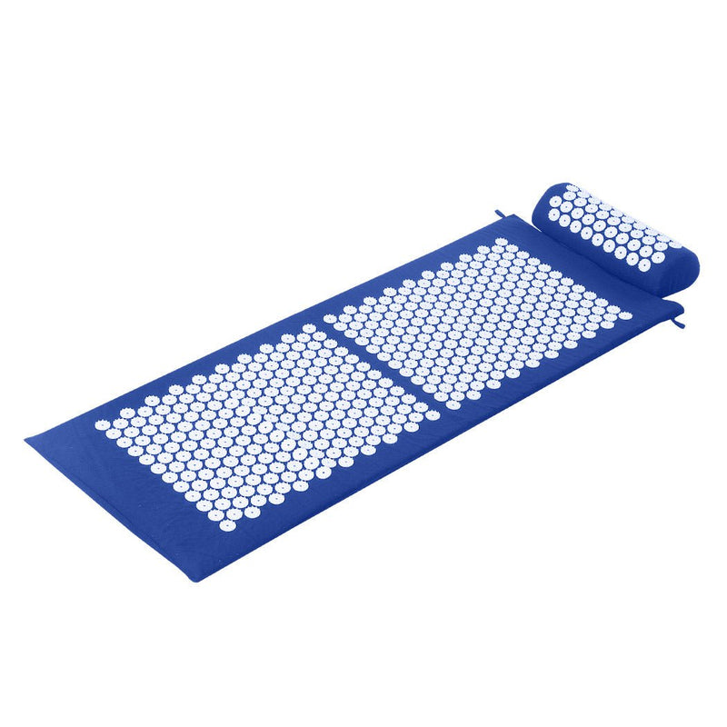 Acupressure Mat Yoga Massage Sit Lying Pain Stress Relax Blue 130 x 50cm Payday Deals