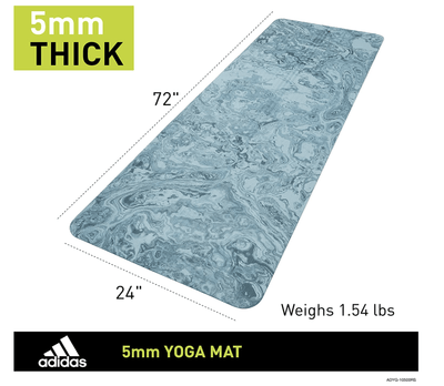 Adidas Premium 5mm Camo Sports Home/Gym Fitness Exercise Yoga Mat Raw Steel Blue Payday Deals