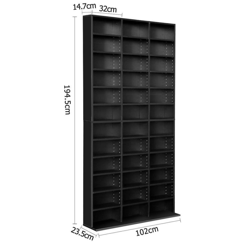 Artiss Adjustable Book Storage Shelf Rack Unit - Black Payday Deals