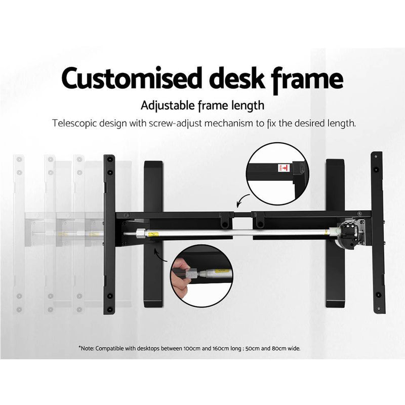 Adjustable Desk Frame Black