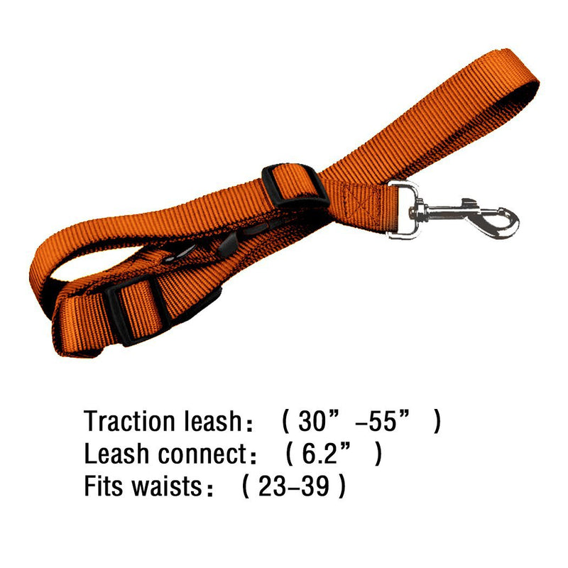 Adjustable Dog Hands Free Leash Waist Belt Buddy Jogging Walking Running Orange Payday Deals