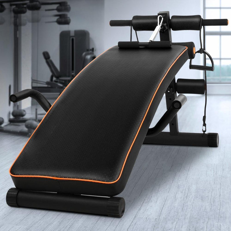 Adjustable Sit Up Weight Bench 05 Weights Fitness Home Gym Exercise Steel Frame