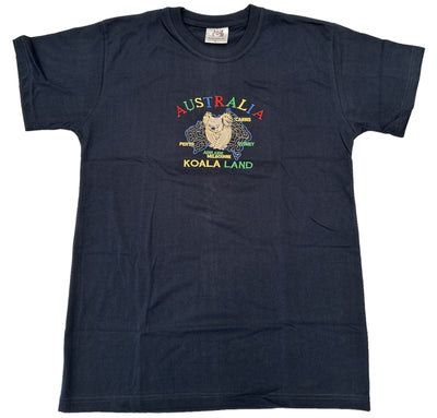 Adult Australia Koala Land T Shirt 100% Cotton Souvenir Tee Top - Navy