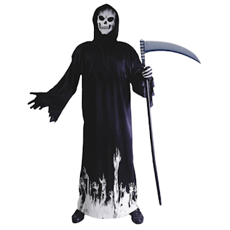 Adult Glow in the Dark Skeleton Reaper Halloween Costume Party Scary Payday Deals