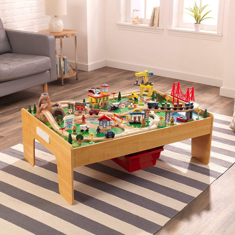 Adventure Town Railway Train Set & Table with EZ Kraft Assembly for kids Payday Deals