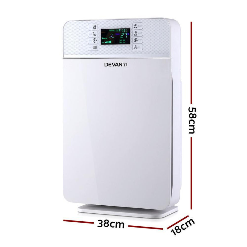 Air Purifier HEPA Filter 220m³/h CADR Home Freshener Ioniser Odor Dust Cleaner