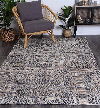 Alayah Anthacite Flower Rug 200x290 cm Payday Deals