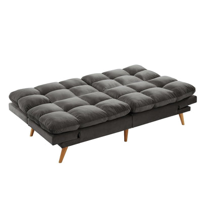 Alexa 3 Seater Velvet Sofa Bed Futon Charcoal Payday Deals