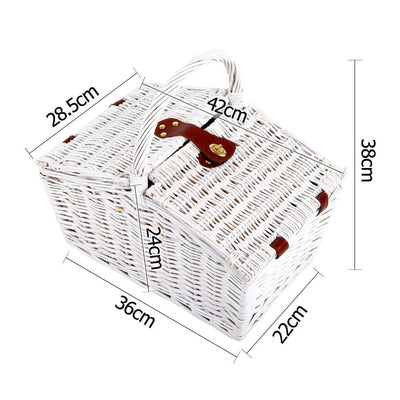 Alfresco Deluxe 2 Person Picnic Basket Set - Black and White Payday Deals