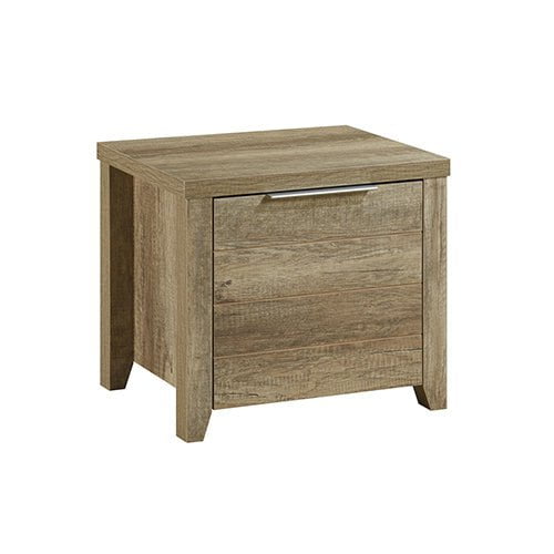 Alice 4 Pieces Bedroom Suite Natural Wood Like MDF Structure King Size Oak Colour Bed, Bedside Table & Dresser Payday Deals