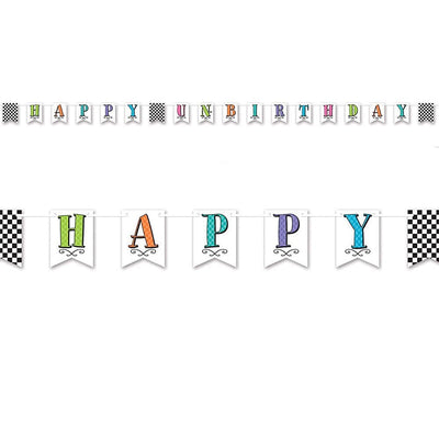 Alice in Wonderland Party Supplies Happy Un-Birthday Banner
