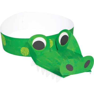 Alligator Party Paper Headbands 8 Pack