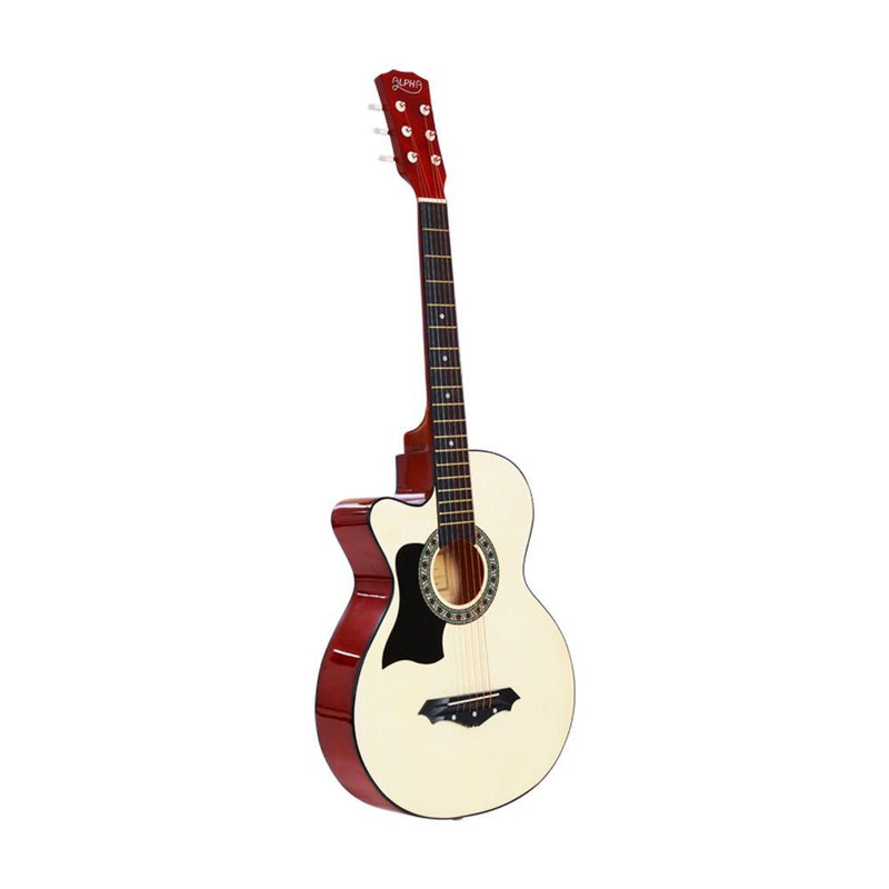 ALPHA 38 Inch Wooden Acoustic Guitar Left handed - Natural Wood Payday Deals