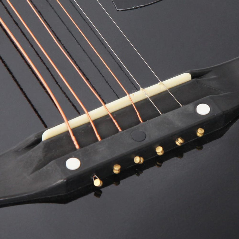 Alpha 38 Inch Wooden Acoustic Guitar Set- Black