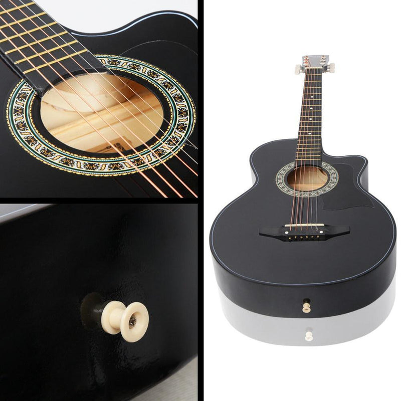 38 Inch Wooden Acoustic Guitar Set- Black Payday Deals