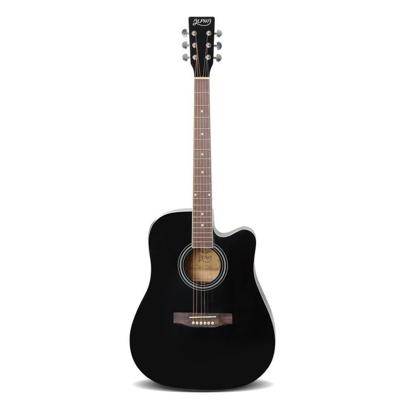 Alpha 41 Inch 5 Band Acoustic Guitar Full Size - Black
