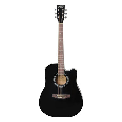 ALPHA 41 Inch Wooden Acoustic Guitar Set Full Size Black