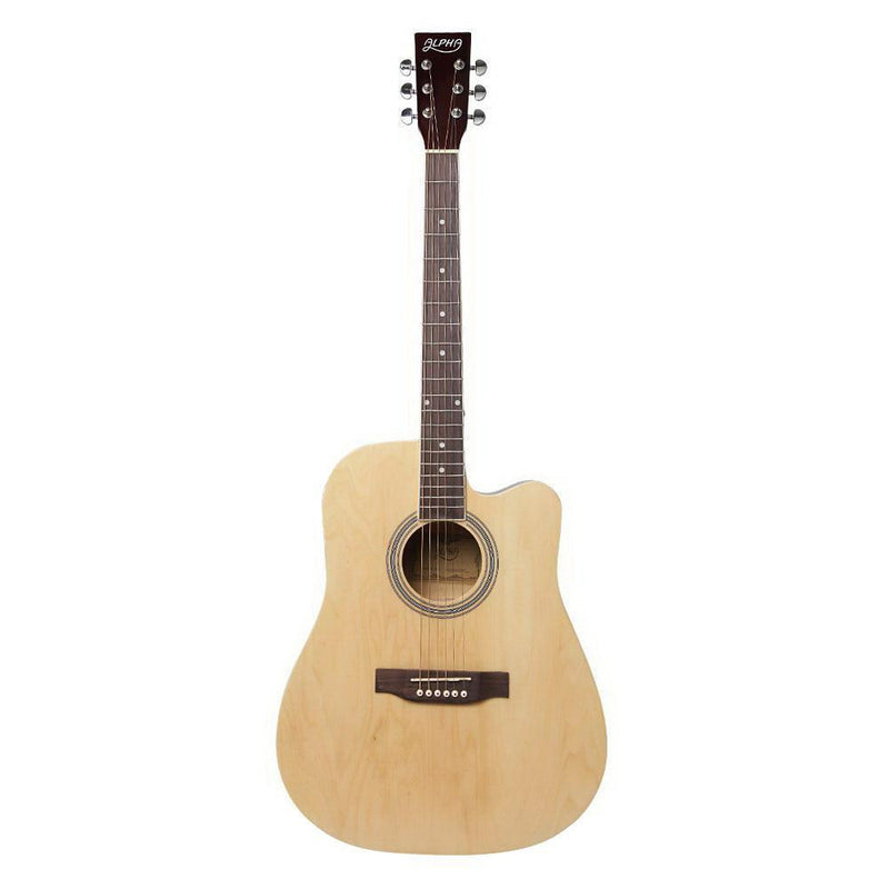 ALPHA 41 Inch Wooden Acoustic Guitar Set Full Size Natural