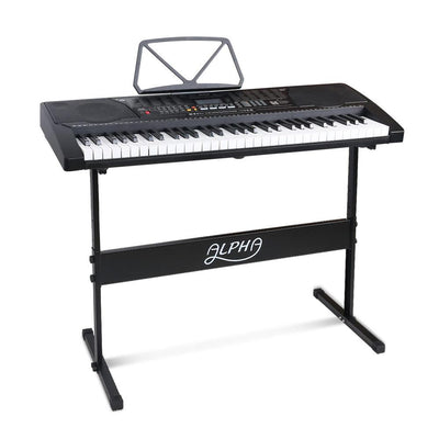 Alpha 61 Key Lighted Electronic Piano Keyboard LCD Electric w/ Holder Music Stand Payday Deals