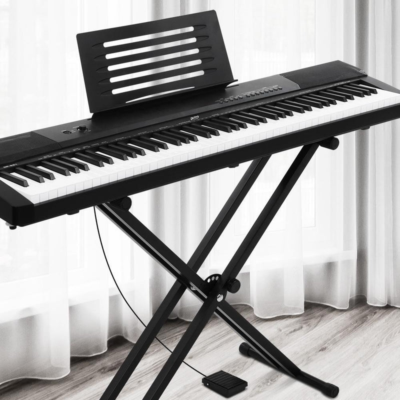 Alpha 88 Keys Electronic Piano Keyboard Electric Holder Music Stand Touch Sensitive with Sustain pedal Payday Deals