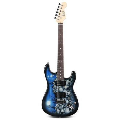 ALPHA Electric Guitar Black and Blue with Carry Bag