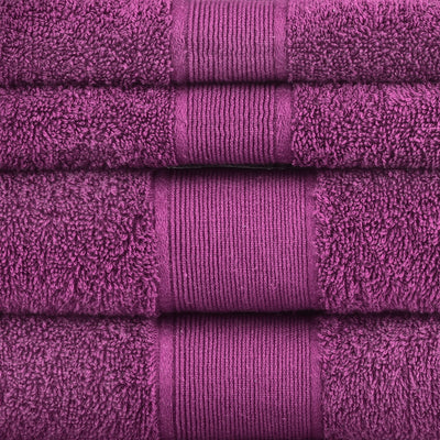 Amelia 500GSM 100% Cotton Towel Set -Single Ply carded 6 Pieces -Dark Purple Payday Deals