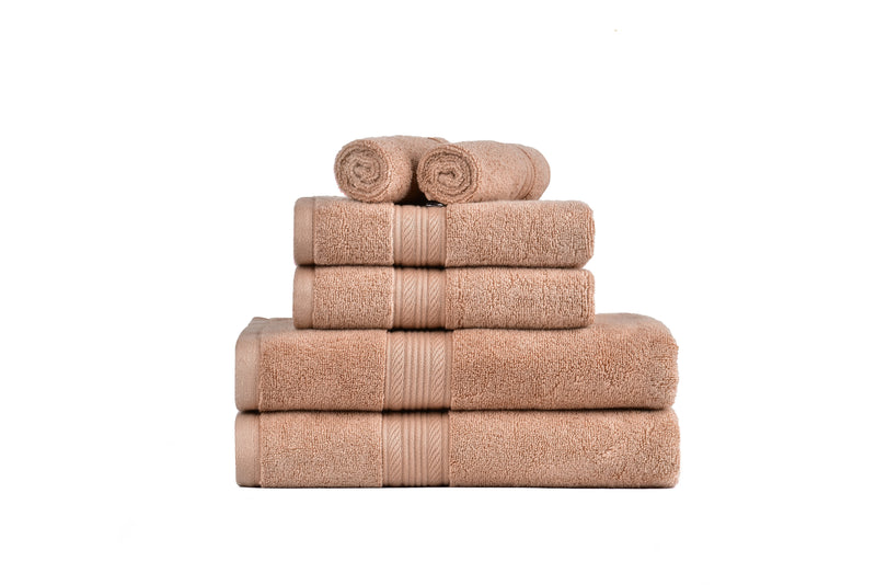 Amelia 500GSM 100% Cotton Towel Set -Zero Twist 6 Pieces -Dusty Coral Payday Deals